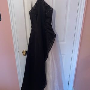 Black and white evening gown